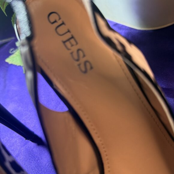 📌Guess Animal Print Fabric 5" High Heels with Open Toe & Platform Sandals 10M - Picture 3 of 16